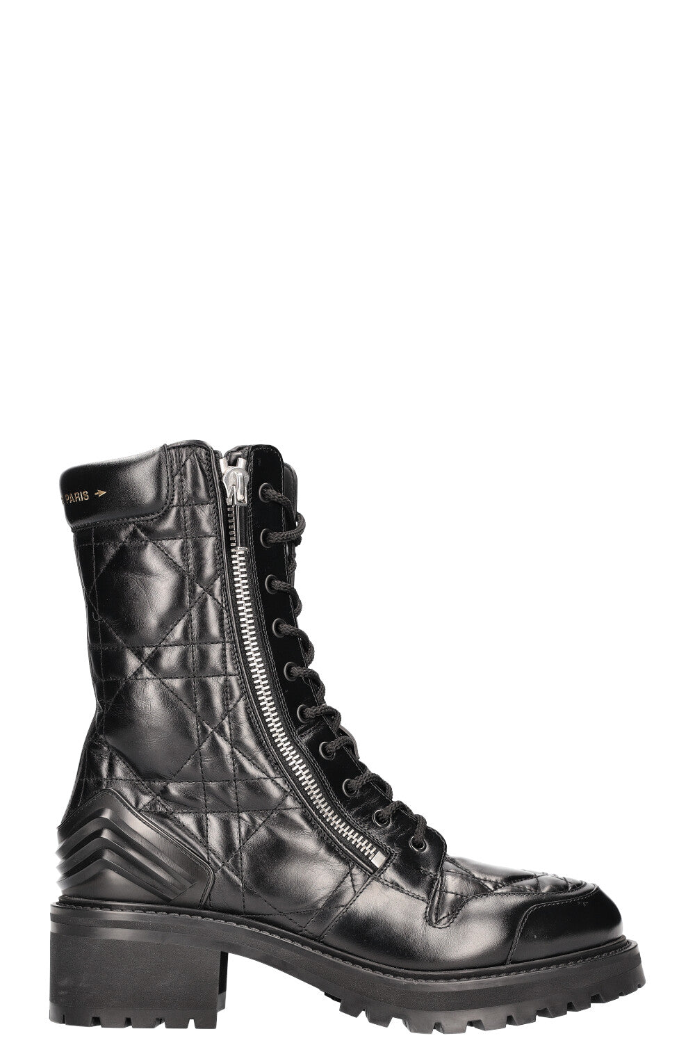 CHRISTIAN DIOR D-Ankle Leather Boots Cannage Black