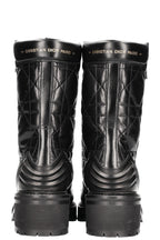CHRISTIAN DIOR D-Ankle Leather Boots Cannage Black