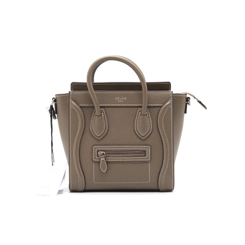 Celine Nano Luggage Bag in Drummed Calfskin
