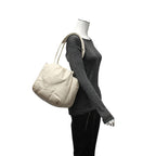CELINE Calfskin Pillow Shoulder Bag Ivory