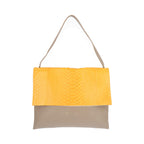 CELINE Python/Leather All Soft Shoulder Bag Grey