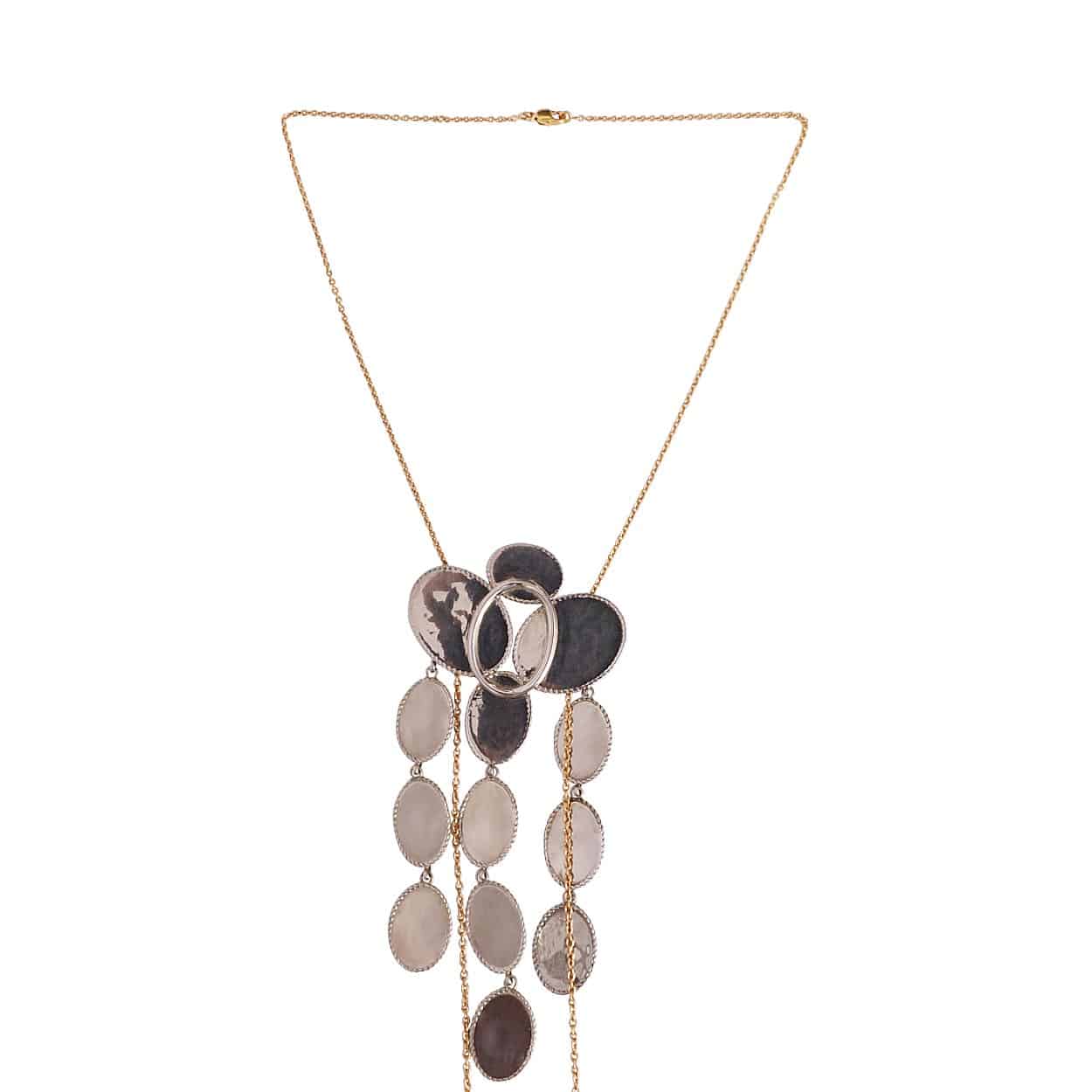 CELINE Vintage Coin Necklace Silver/Gold Tone