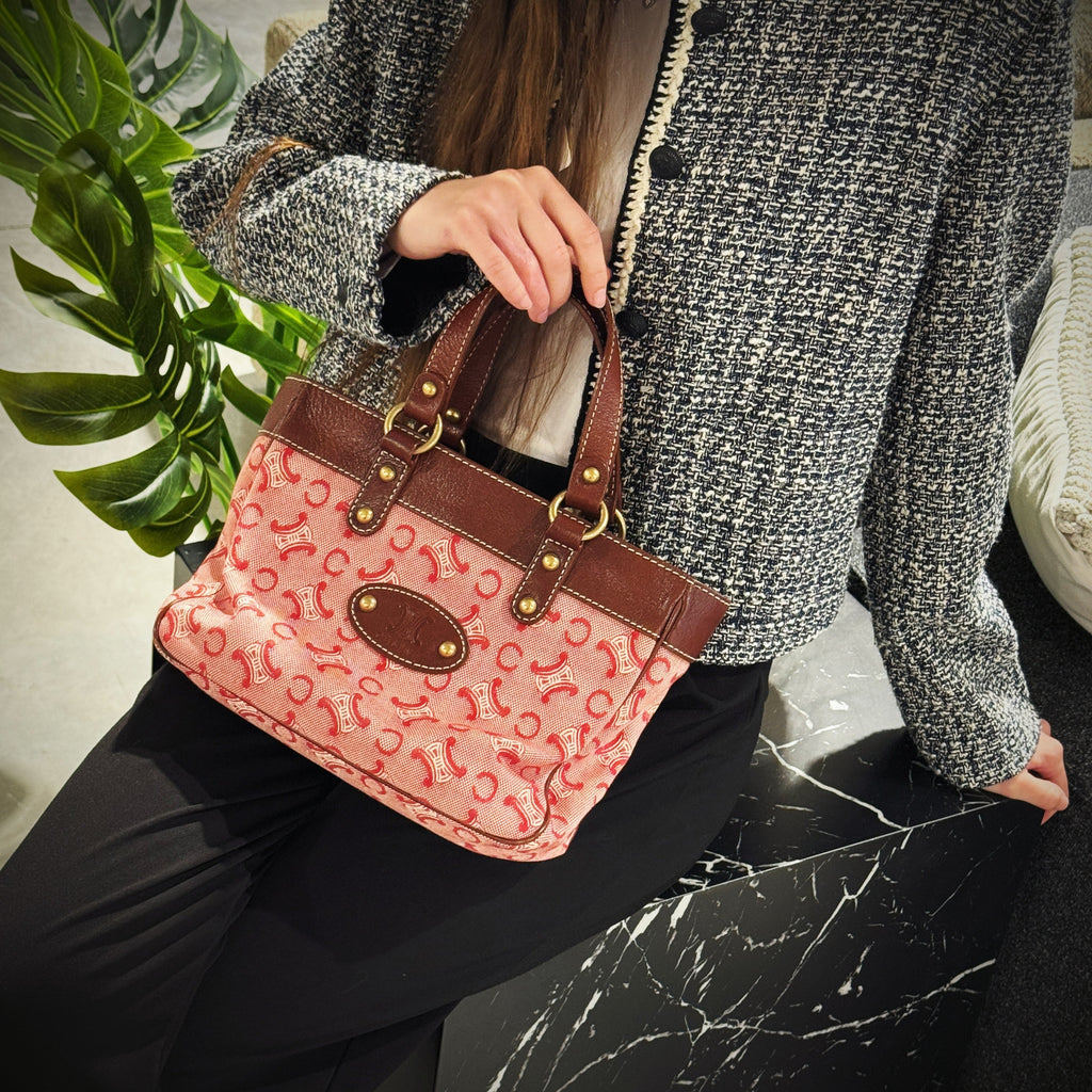 Celine vintage pink macadam tote bag TWS