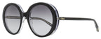 Chloe Esther Oval Sunglasses CH0007S 005 Black/Clear 54mm