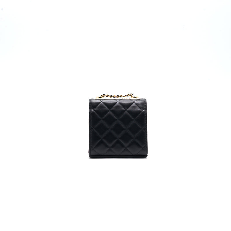 Chanel Lambskin Quilted Mini Trendy CC Chain Wallet Black