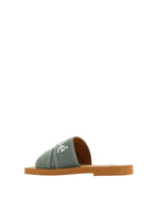 Chloe  Woody Canvas Slide Sandal Green