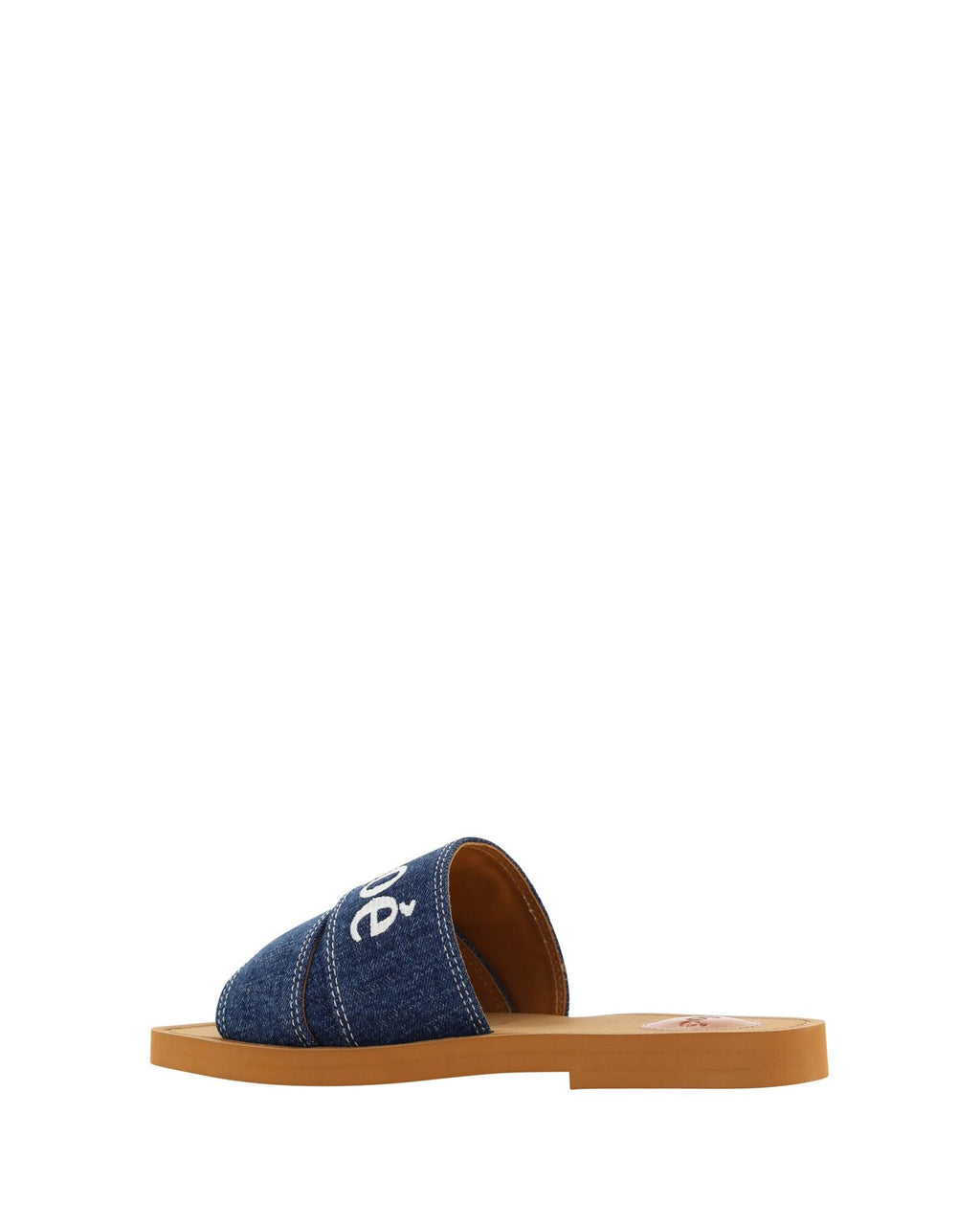 Chloe  Woody Denim Slides - Blue