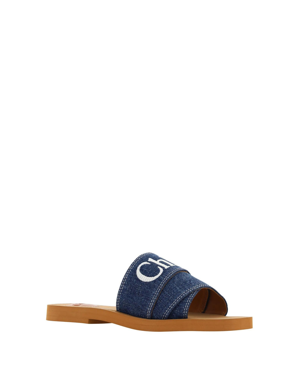 Chloe  Woody Denim Slides - Blue