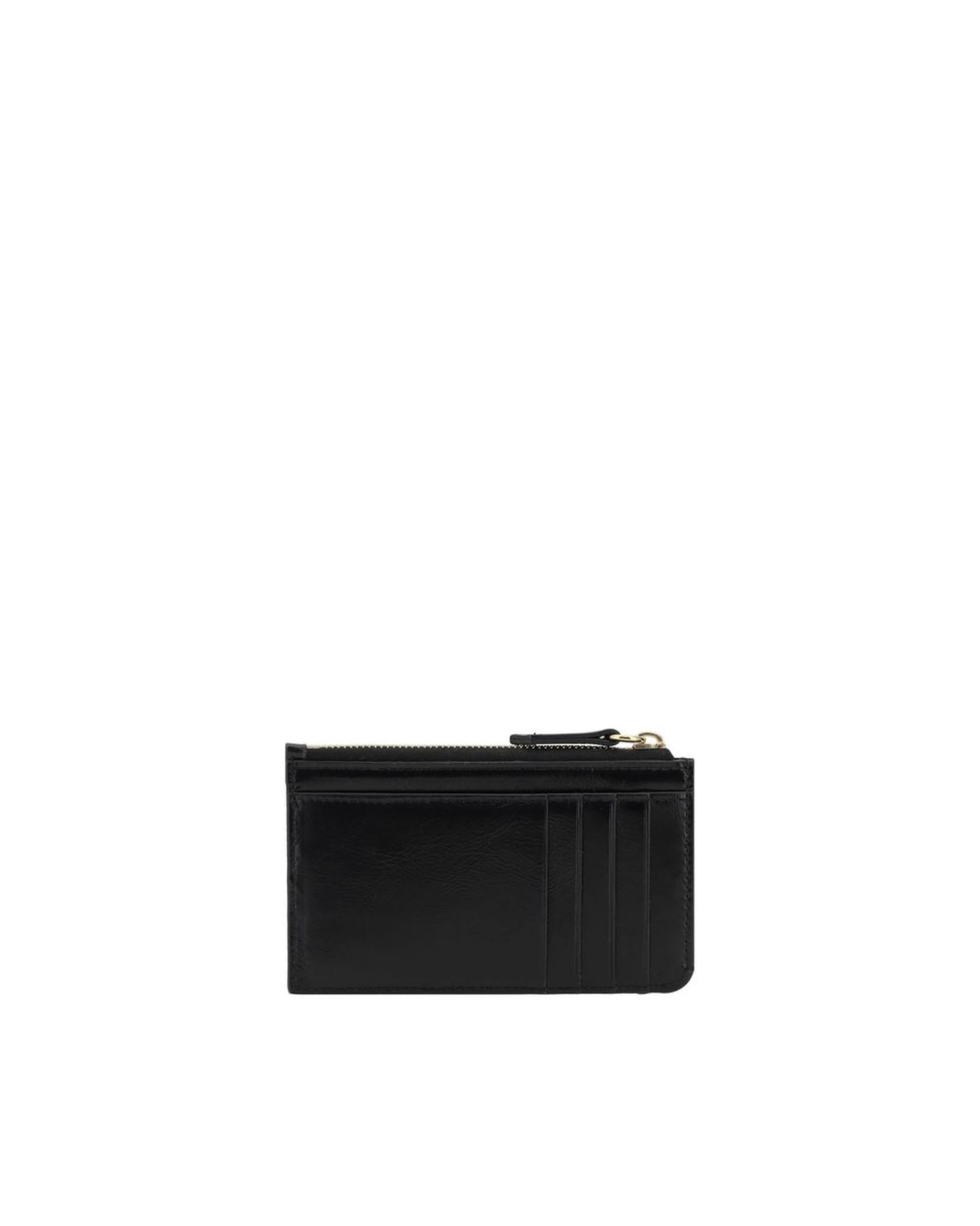 Chloe Alphabet Zip Card Holder Women Black Wallets & Pouches