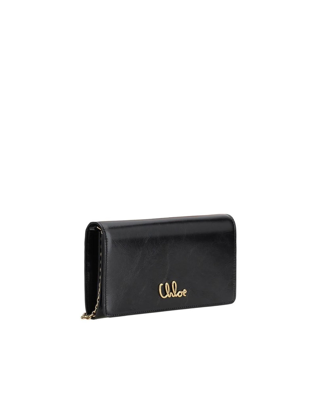 Chloe Alphabet Chain Wallet Women Brown Clutch Bags