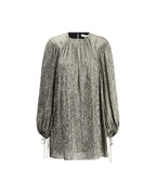 Chloe Metallic Pleated Chiffon Top CHCH25SRO142980YYBB Women Gold Shirts