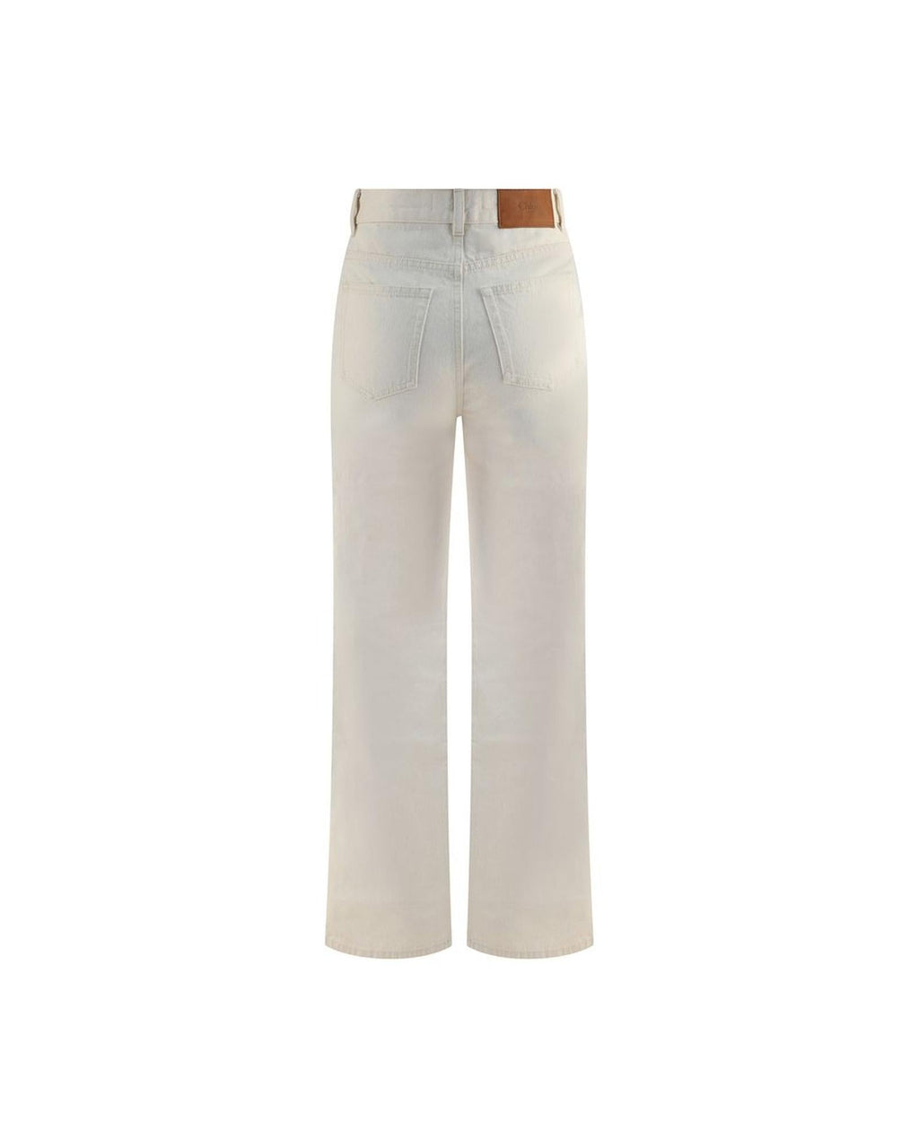 Chloe HighWaisted Straight Leg Cotton Pants Women White