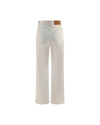 Chloe HighWaisted Straight Leg Cotton Pants Women White