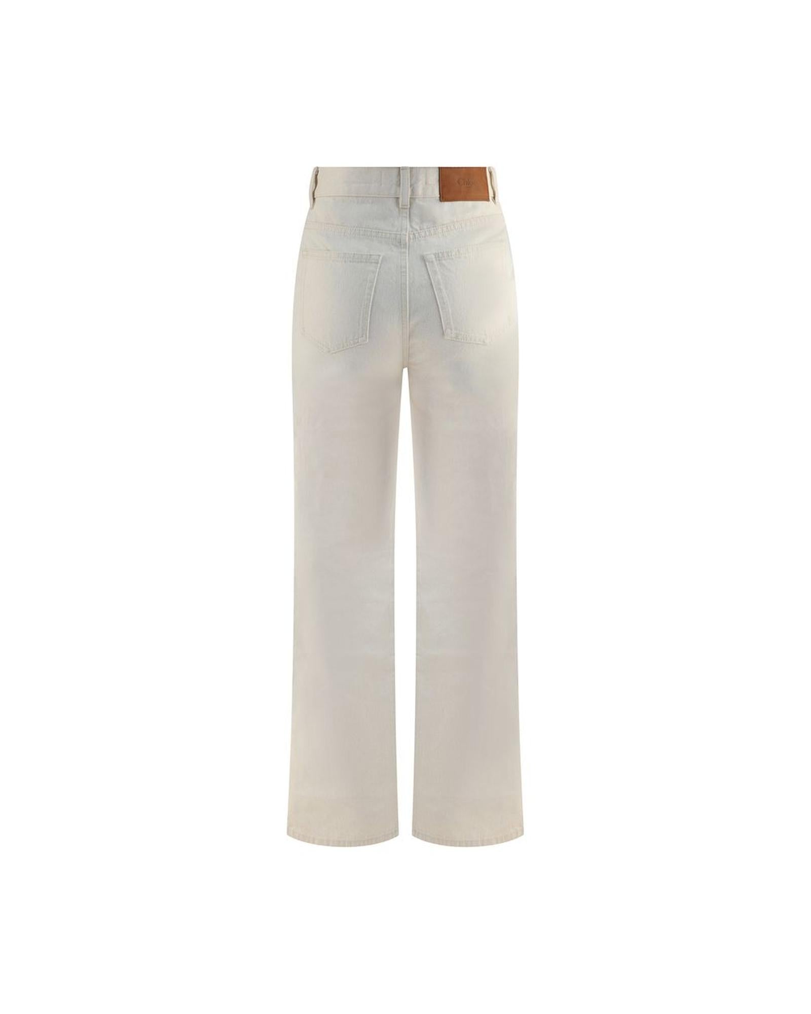 Chloe HighWaisted Straight Leg Cotton Pants Women White