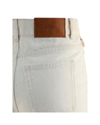Chloe HighWaisted Straight Leg Cotton Pants Women White