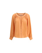 Chloe Silk Blouse ButtonFront Top Women Multicolor Shirts
