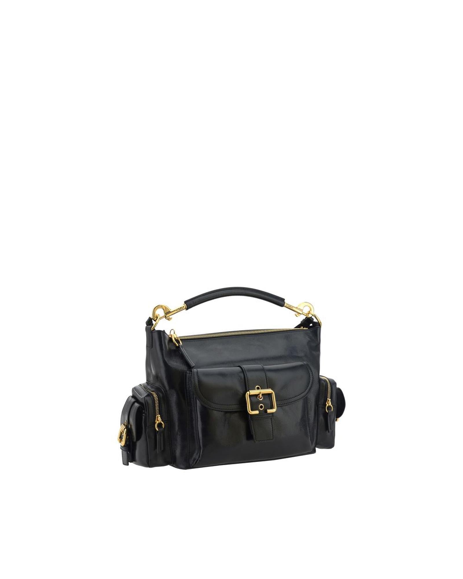 Chloe Woody Medium Shoulder Bag Women Black Handbags