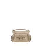 Chloe Woody Small Leather Shoulder Bag Women Gray Handbags