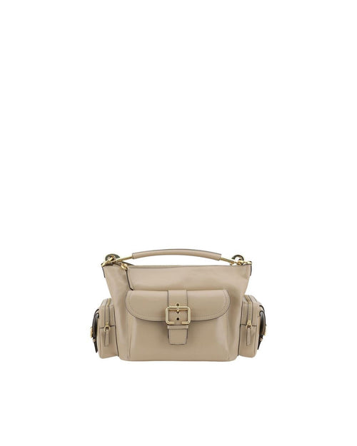 Chloe Woody Small Leather Shoulder Bag Women Gray Handbags