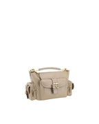 Chloe Woody Small Leather Shoulder Bag Women Gray Handbags