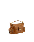 Chloe Woody Medium Leather Shoulder Bag Women Brown Handbags