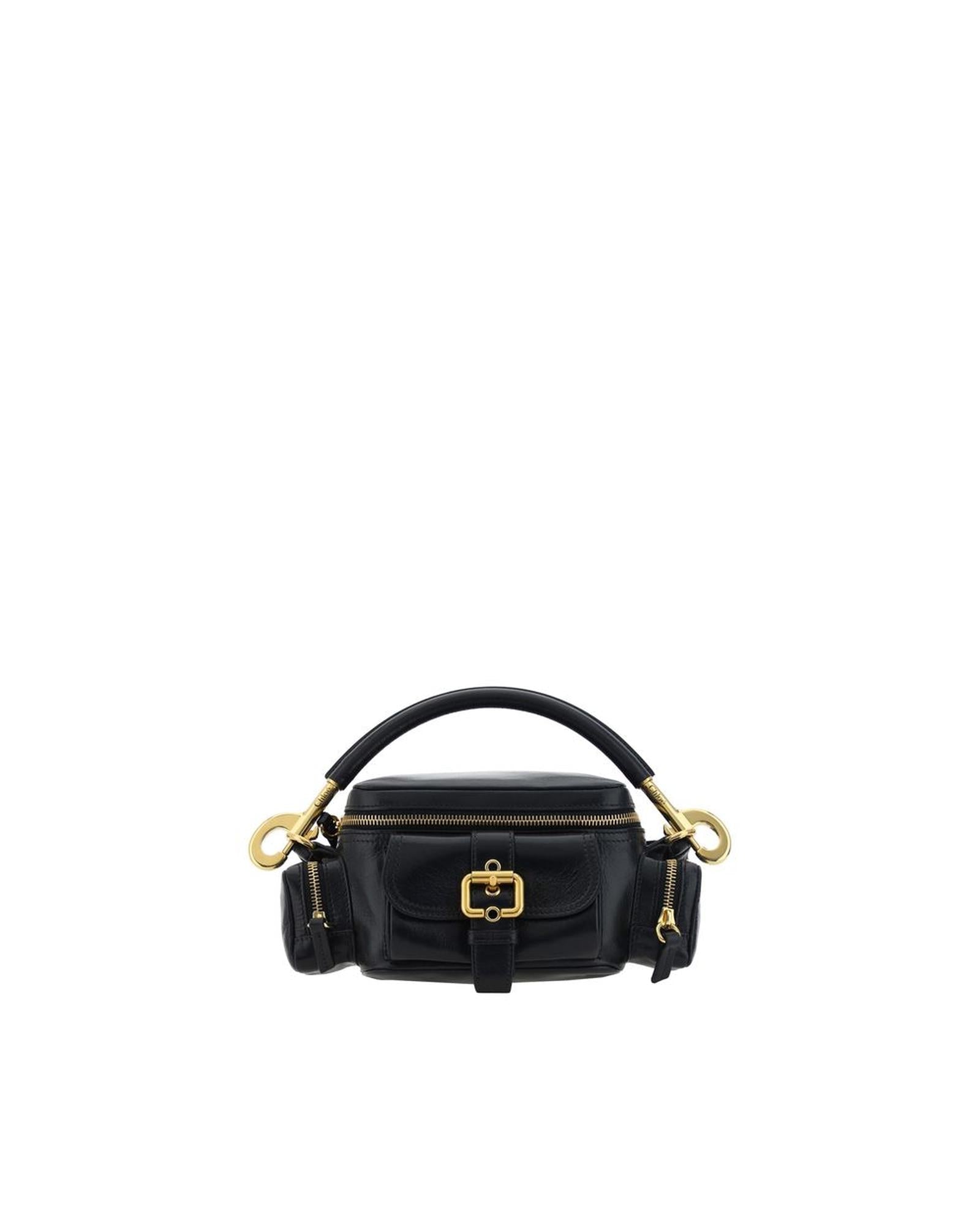 Chloe Woody Small Leather Shoulder Bag Women Black Handbags