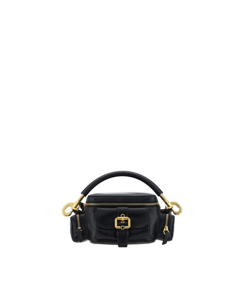 Chloe Woody Small Leather Shoulder Bag Women Black Handbags