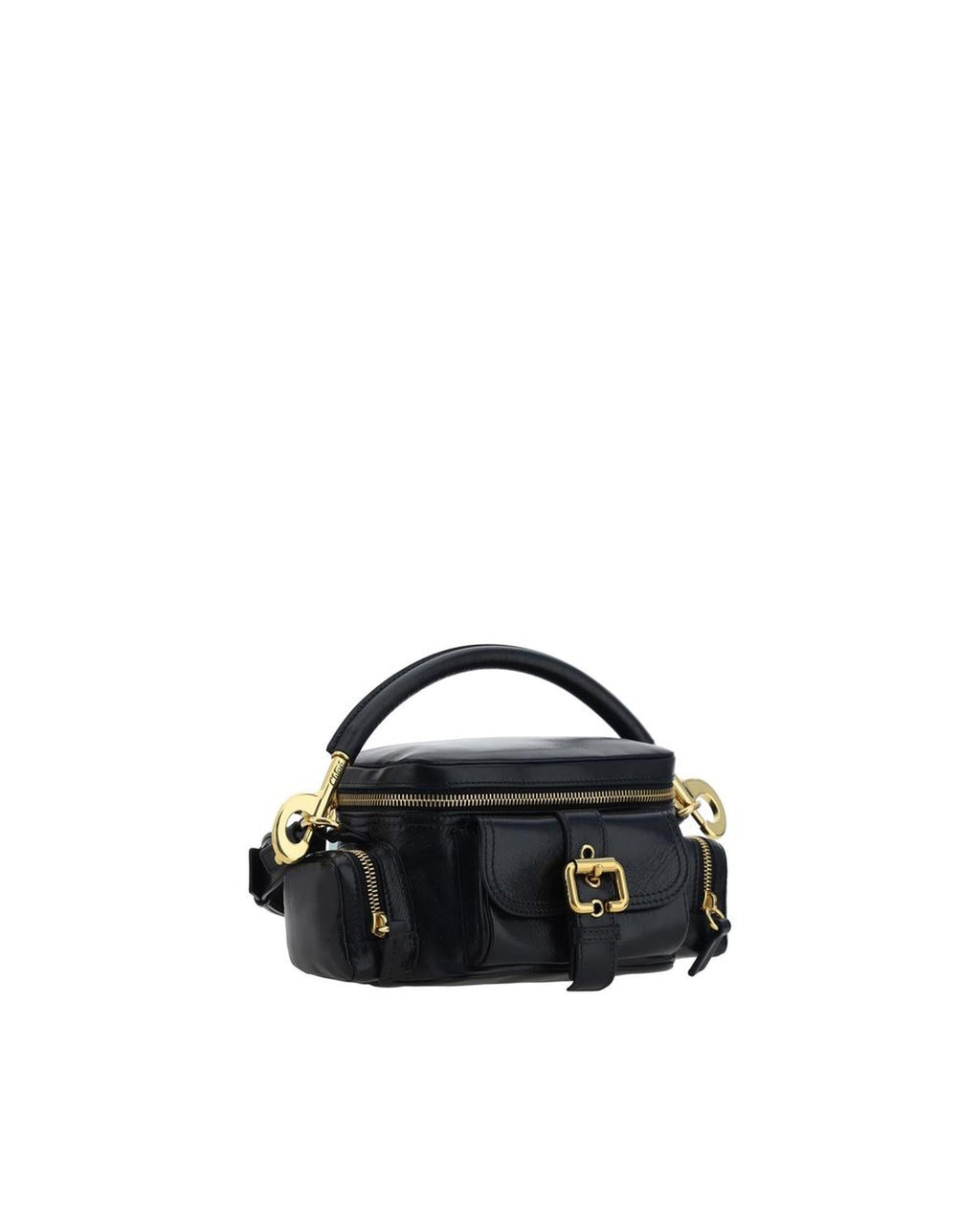 Chloe Woody Small Leather Shoulder Bag Women Black Handbags