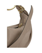 Chloe Woody Small Leather Shoulder Bag Women Beige Handbags