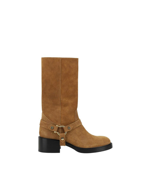 Chloe Betty Suede Mid-Calf Boots Women Brown
