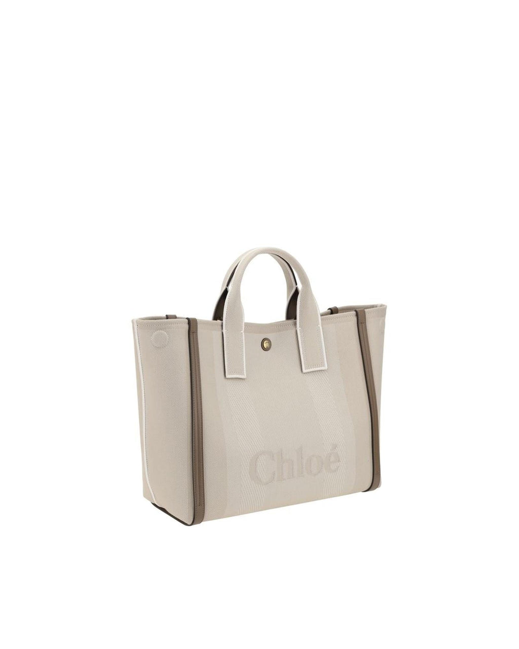 Chloe Woody Tote Bag Medium Canvas Tote Women Beige Handbags