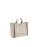 Chloe Woody Tote Bag Medium Canvas Tote Women Beige Handbags