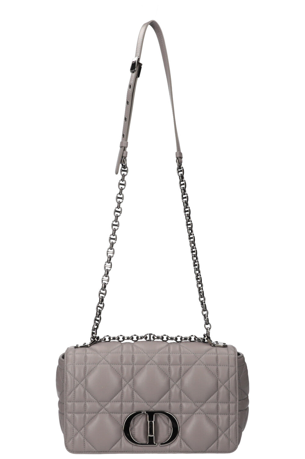 CHRISTIAN DIOR Caro Bag Macrocannage Calfskin Grey