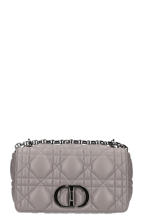 CHRISTIAN DIOR Caro Bag Macrocannage Calfskin Grey