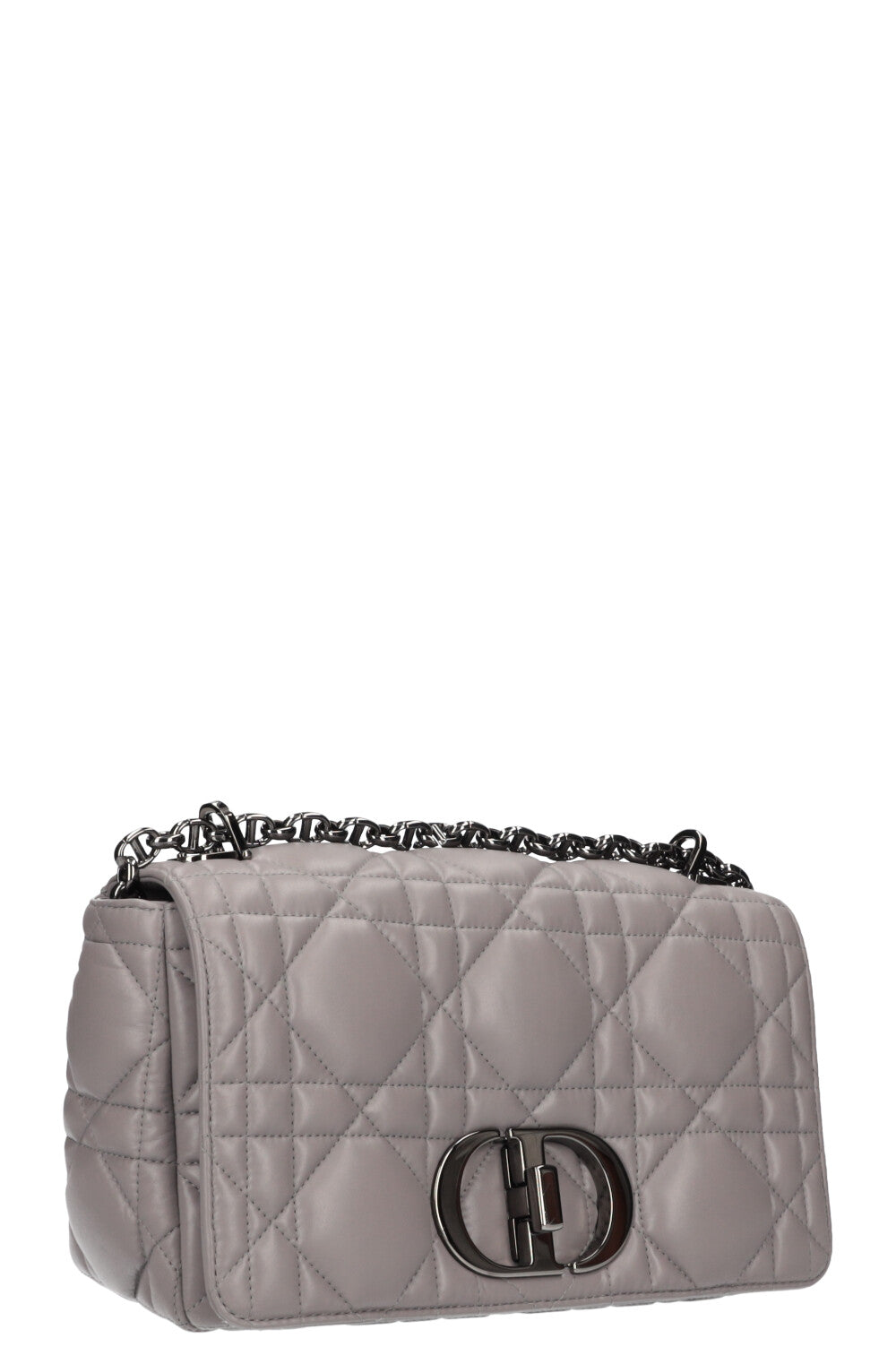 CHRISTIAN DIOR Caro Bag Macrocannage Calfskin Grey
