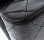 CHANEL - Double Flap Black Matelasse Lambskin Shoulder Bag
