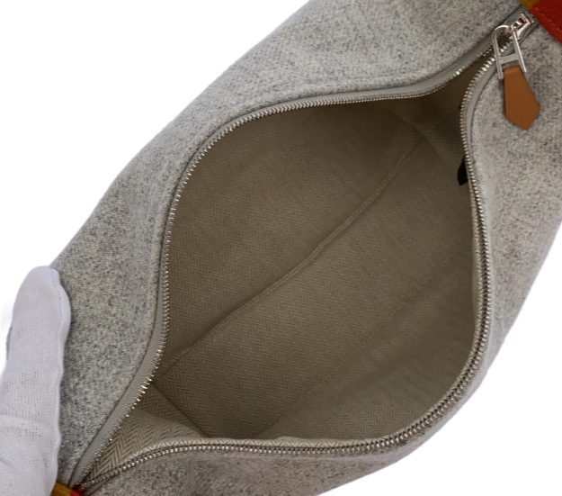 HERMES - Bride-a-Brac Gray Orange Multi Wool Handbag