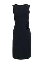 Celine - Black Sleeveless Sheath Dress w/ Side Embellishment Detail Sz 6