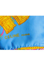 Celine - Blue & Multi Color Print Scarf