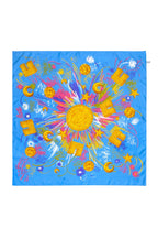 Celine - Blue & Multi Color Print Scarf