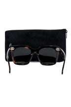 Celine - Brown Tortoise Large Square Sunglasses w/ Three Dot Print