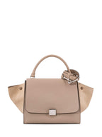 Celine Drummed Leather Medium Trapeze Bag Taupe