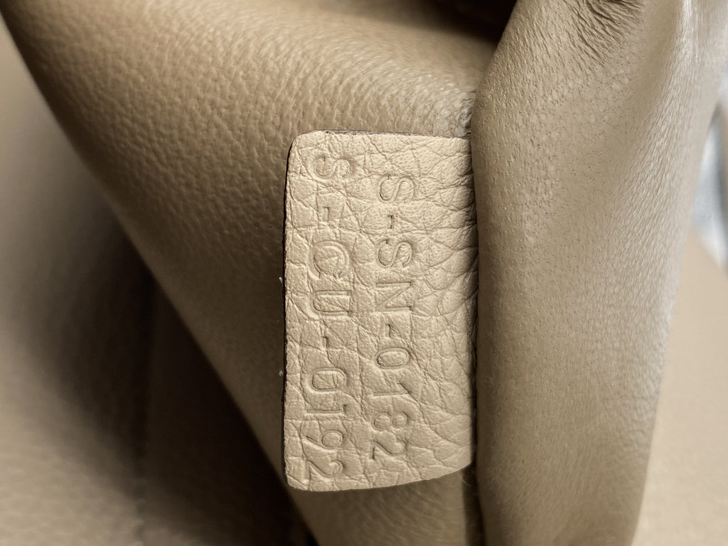 Celine Drummed Leather Medium Trapeze Bag Taupe