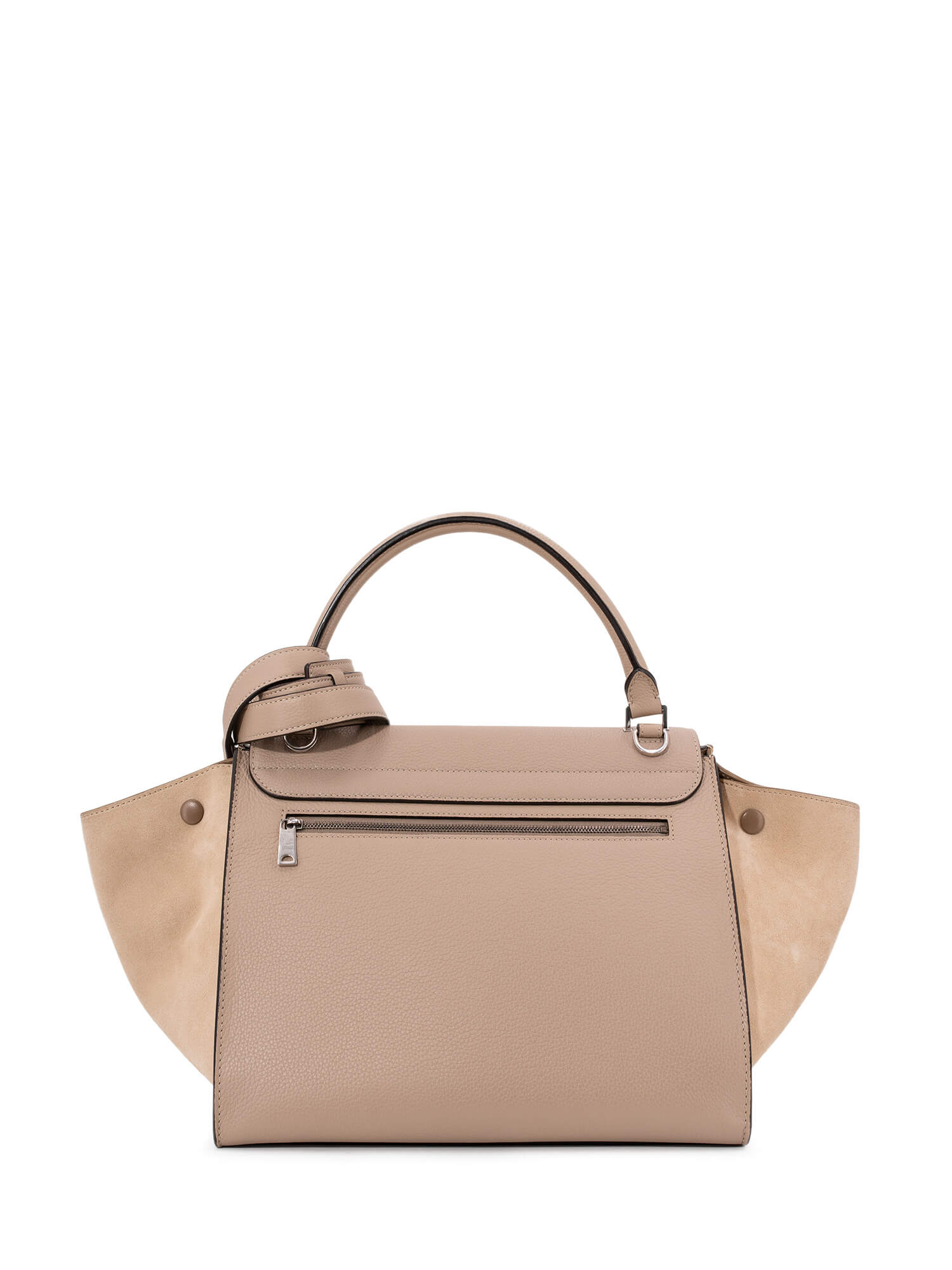 Celine Drummed Leather Medium Trapeze Bag Taupe