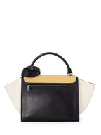 Celine Drummed Leather Medium Tri-Color Trapeze Bag Yellow Black