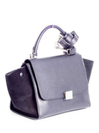 Celine Drummed Leather Mini Trapeze Bag Black