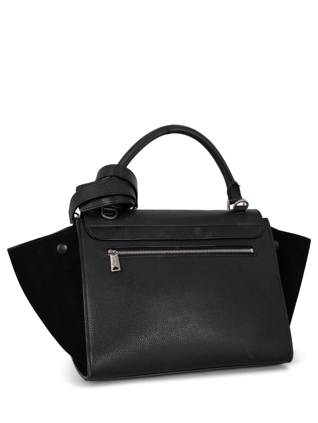 Celine Drummed Leather Mini Trapeze Bag Black