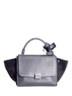 Celine Drummed Leather Mini Trapeze Bag Black
