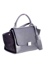 Celine Drummed Leather Mini Trapeze Bag Black