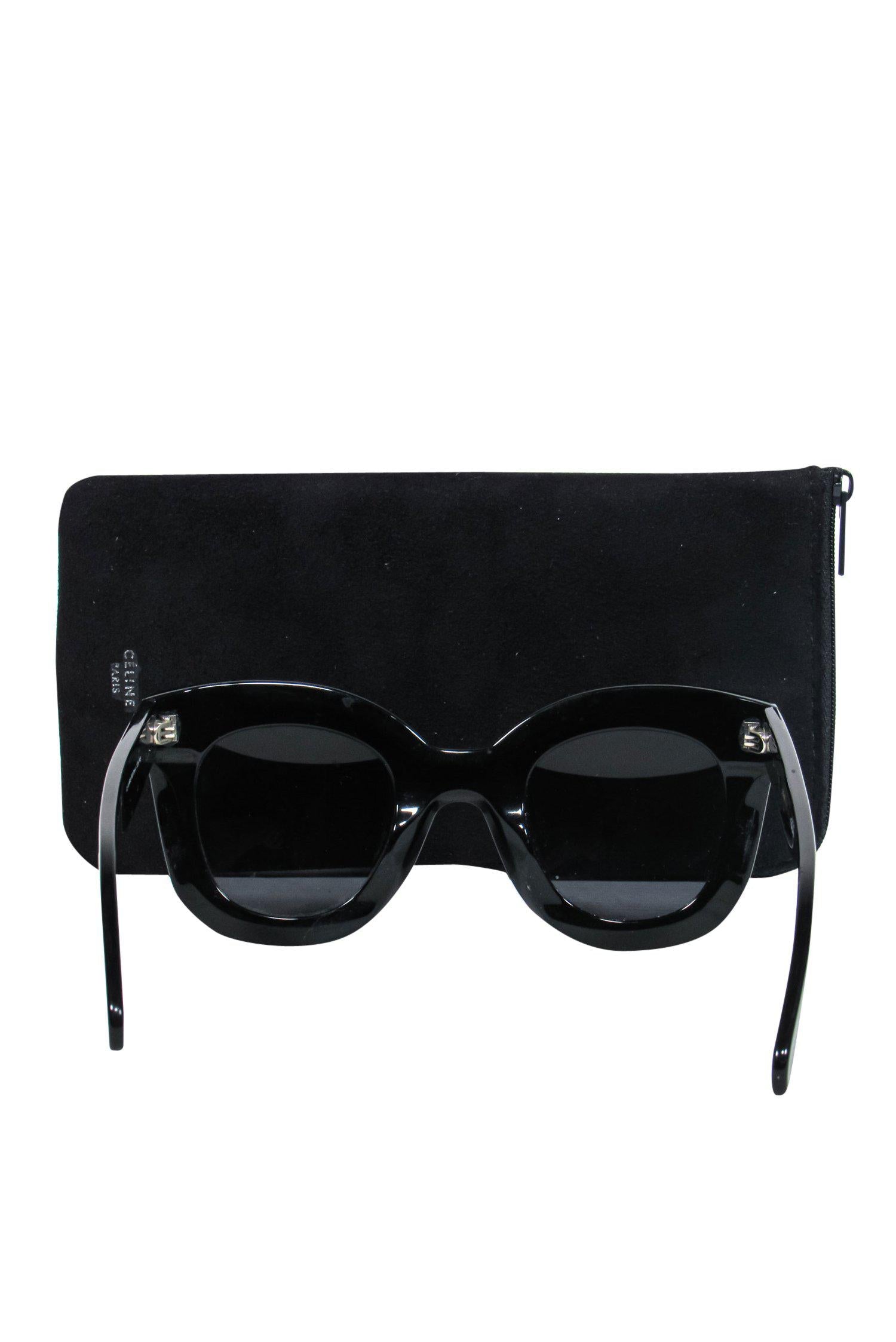 Celine - Large Black Wayfarer Sunglasses